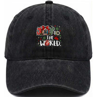 Nativity Scene Christmas Washed Cotton Baseball Cap Joy To The World