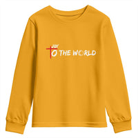 Jesus Christian Christmas Youth Sweatshirt Joy To The World - Wonder Print Shop