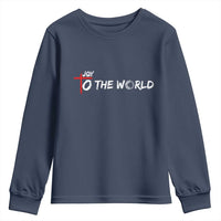 Jesus Christian Christmas Youth Sweatshirt Joy To The World - Wonder Print Shop