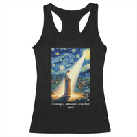 Virgin Mary Starry Night Racerback Tank Top Luke 2:11 Christian Faith - Wonder Print Shop