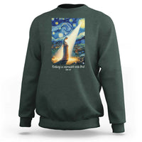 Virgin Mary Starry Night Sweatshirt Luke 2:11 Christian Faith - Wonder Print Shop