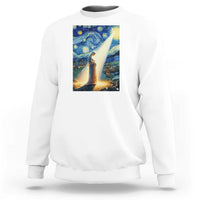 Virgin Mary Starry Night Sweatshirt Luke 2:11 Christian Faith - Wonder Print Shop