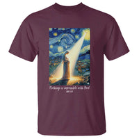 Virgin Mary Starry Night T Shirt Luke 2:11 Christian Faith - Wonder Print Shop