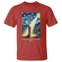 Virgin Mary Starry Night T Shirt Luke 2:11 Christian Faith - Wonder Print Shop