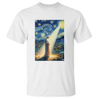 Virgin Mary Starry Night T Shirt Luke 2:11 Christian Faith - Wonder Print Shop