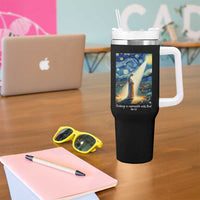 Virgin Mary Starry Night Tumbler With Handle Luke 2:11 Christian Faith - Wonder Print Shop