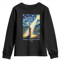 Virgin Mary Starry Night Youth Sweatshirt Luke 2:11 Christian Faith - Wonder Print Shop