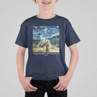 Bethlehem Starry Night T Shirt For Kid Nativity Luke 2:11 Christian Christmas - Wonder Print Shop