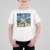 Bethlehem Starry Night T Shirt For Kid Nativity Luke 2:11 Christian Christmas - Wonder Print Shop