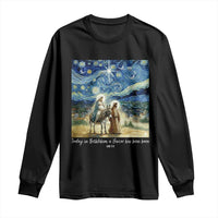 Bethlehem Starry Night Long Sleeve Shirt Nativity Luke 2:11 Christian Christmas - Wonder Print Shop