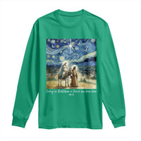 Bethlehem Starry Night Long Sleeve Shirt Nativity Luke 2:11 Christian Christmas - Wonder Print Shop