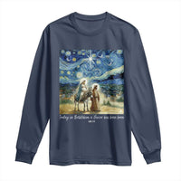 Bethlehem Starry Night Long Sleeve Shirt Nativity Luke 2:11 Christian Christmas - Wonder Print Shop