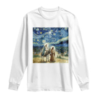 Bethlehem Starry Night Long Sleeve Shirt Nativity Luke 2:11 Christian Christmas - Wonder Print Shop