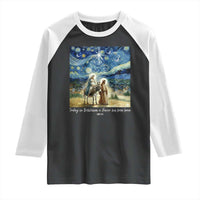 Bethlehem Starry Night Raglan Shirt Nativity Luke 2:11 Christian Christmas - Wonder Print Shop