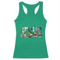 Jesus Christmas Racerback Tank Top Nativity Holy Night Christian Faith - Wonder Print Shop
