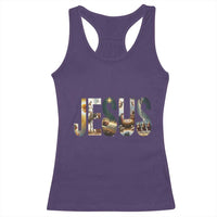 Jesus Christmas Racerback Tank Top Nativity Holy Night Christian Faith - Wonder Print Shop
