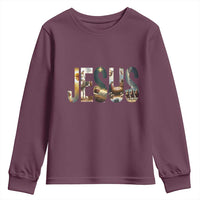 Jesus Christmas Youth Sweatshirt Nativity Holy Night Christian Faith - Wonder Print Shop