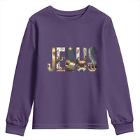 Jesus Christmas Youth Sweatshirt Nativity Holy Night Christian Faith - Wonder Print Shop