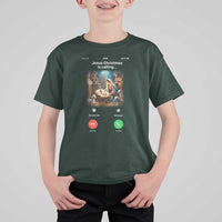 Jesus Christmas T Shirt For Kid Video Call Nativity Scene Funny Christian Xmas - Wonder Print Shop