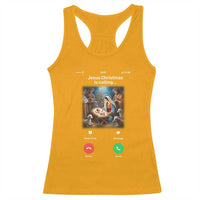 Jesus Christmas Racerback Tank Top Video Call Nativity Scene Funny Christian Xmas - Wonder Print Shop