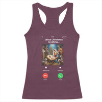 Jesus Christmas Racerback Tank Top Video Call Nativity Scene Funny Christian Xmas - Wonder Print Shop