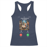 Jesus Christmas Racerback Tank Top Video Call Nativity Scene Funny Christian Xmas - Wonder Print Shop