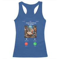 Jesus Christmas Racerback Tank Top Video Call Nativity Scene Funny Christian Xmas - Wonder Print Shop