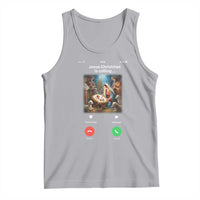 Jesus Christmas Tank Top Video Call Nativity Scene Funny Christian Xmas - Wonder Print Shop