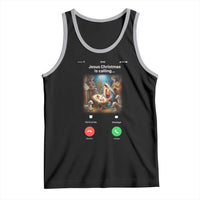 Jesus Christmas Tank Top Video Call Nativity Scene Funny Christian Xmas - Wonder Print Shop