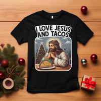 Funny Jesus Christian Christmas T Shirt I Love Jesus And Tacos - Wonder Print Shop