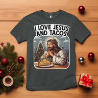 Funny Jesus Christian Christmas T Shirt I Love Jesus And Tacos - Wonder Print Shop