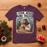 Funny Jesus Christian Christmas T Shirt I Love Jesus And Tacos - Wonder Print Shop