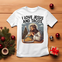 Funny Jesus Christian Christmas T Shirt I Love Jesus And Tacos - Wonder Print Shop