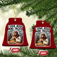 Funny Jesus Christian Christmas Ceramic Ornament I Love Jesus And Tacos - Wonder Print Shop
