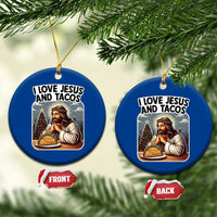 Funny Jesus Christian Christmas Ceramic Ornament I Love Jesus And Tacos - Wonder Print Shop