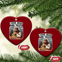 Funny Jesus Christian Christmas Ceramic Ornament I Love Jesus And Tacos - Wonder Print Shop