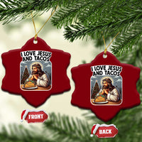 Funny Jesus Christian Christmas Ceramic Ornament I Love Jesus And Tacos - Wonder Print Shop