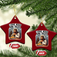 Funny Jesus Christian Christmas Ceramic Ornament I Love Jesus And Tacos - Wonder Print Shop
