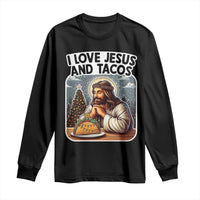 Funny Jesus Christian Christmas Long Sleeve Shirt I Love Jesus And Tacos - Wonder Print Shop
