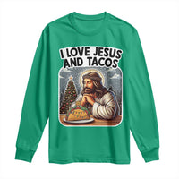 Funny Jesus Christian Christmas Long Sleeve Shirt I Love Jesus And Tacos - Wonder Print Shop