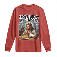 Funny Jesus Christian Christmas Long Sleeve Shirt I Love Jesus And Tacos - Wonder Print Shop