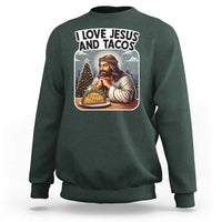 Funny Jesus Christian Christmas Sweatshirt I Love Jesus And Tacos - Wonder Print Shop