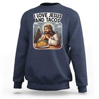 Funny Jesus Christian Christmas Sweatshirt I Love Jesus And Tacos - Wonder Print Shop