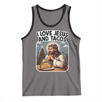Funny Jesus Christian Christmas Tank Top I Love Jesus And Tacos - Wonder Print Shop