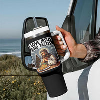 Funny Jesus Christian Christmas Tumbler With Handle I Love Jesus And Tacos - Wonder Print Shop