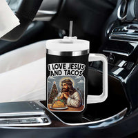 Funny Jesus Christian Christmas Tumbler With Handle I Love Jesus And Tacos - Wonder Print Shop
