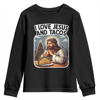 Funny Jesus Christian Christmas Youth Sweatshirt I Love Jesus And Tacos - Wonder Print Shop
