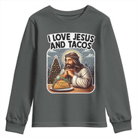 Funny Jesus Christian Christmas Youth Sweatshirt I Love Jesus And Tacos - Wonder Print Shop