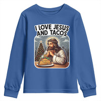 Funny Jesus Christian Christmas Youth Sweatshirt I Love Jesus And Tacos - Wonder Print Shop