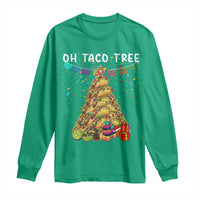 Taco Christmas Tree Long Sleeve Shirt Funny Xmas Foodie Mexican - Wonder Print Shop